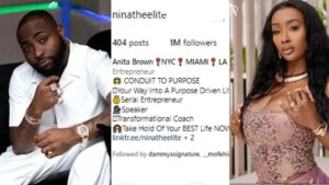 Anita Brown has over 500k Instagram followers 5 days after claiming Davido impregnated her.