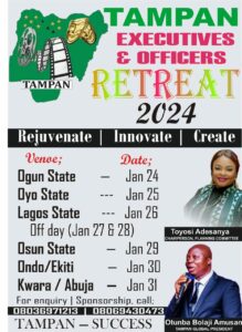 TAMPAN Executives Retreat Set to Commence Across Nigerian States